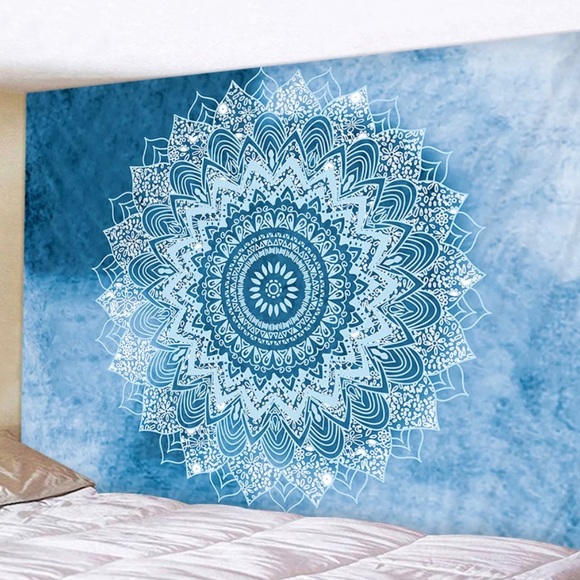 Other - Blue with White and Blue Mandala Tapestry